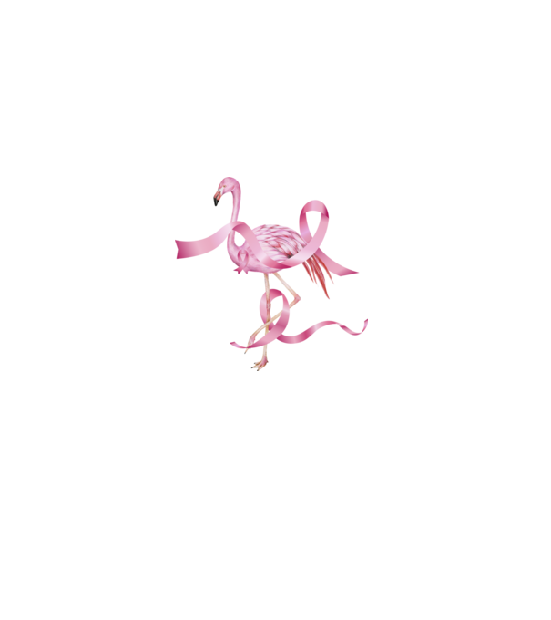 Împotriva Cancerului de sân flamingo model negru pe tricou