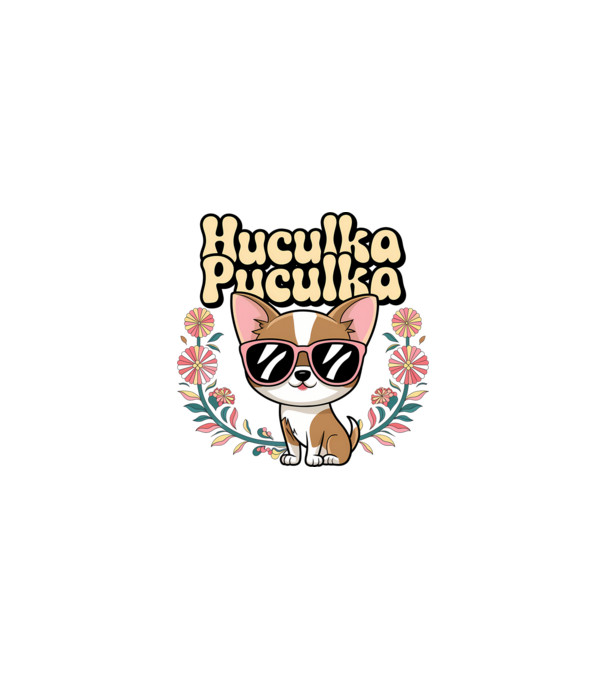 Huculka Puculka câine 1 model alb pe tricou