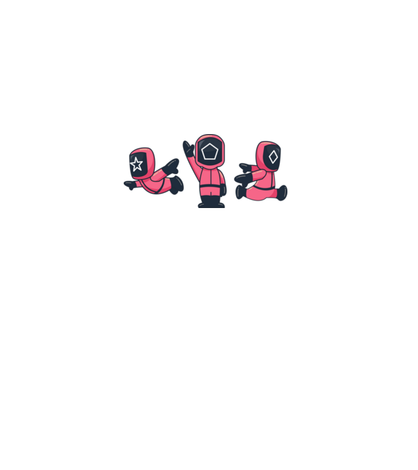 cute squid game toys model alb pe tricou