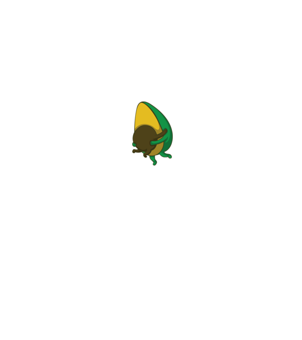 Avocado model alb pe tricou