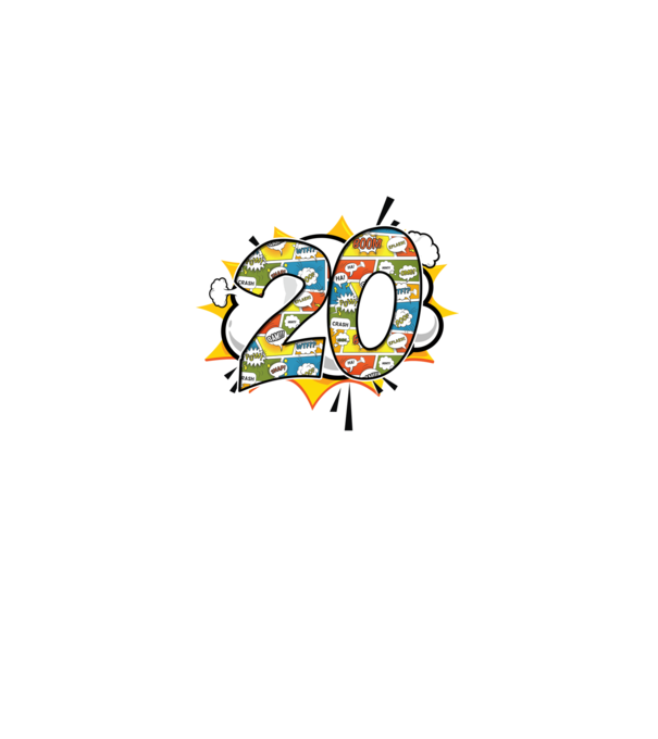 Birthday Comic Number 20 model albastru deschis pe tricou