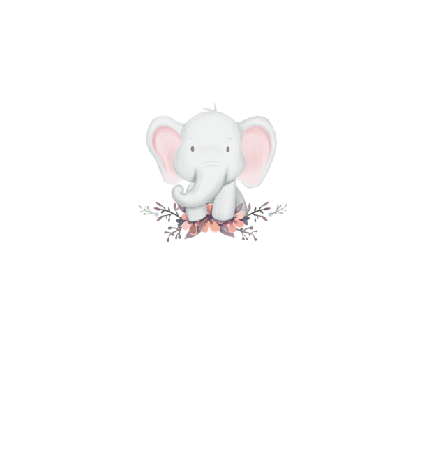 Elefant cu flori model alb pe tricou