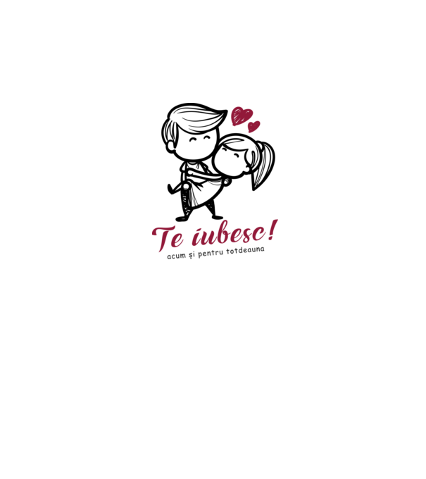 te iubesc! model alb pe tricou