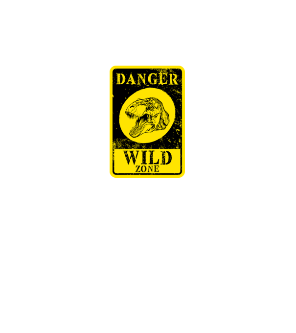 Danger wild zone model gri pe tricou