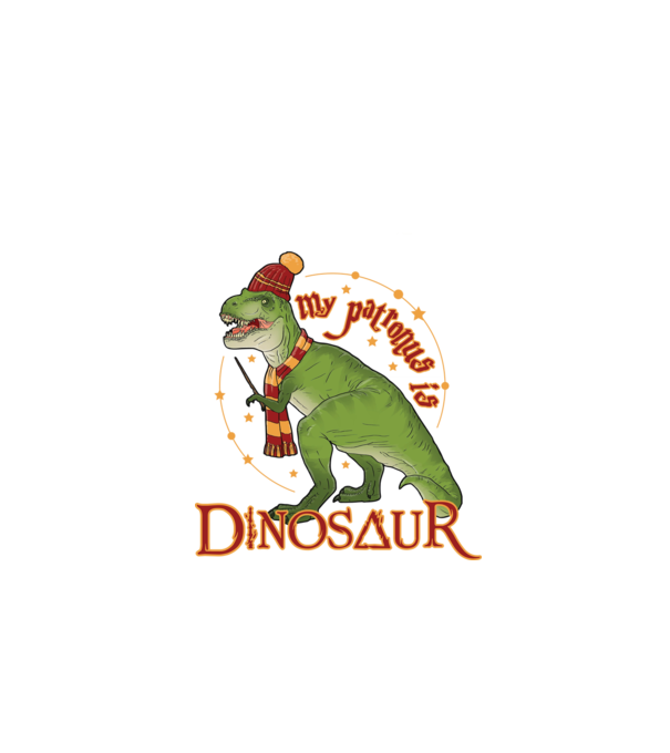 My patronus is dinosaur model negru pe tricou
