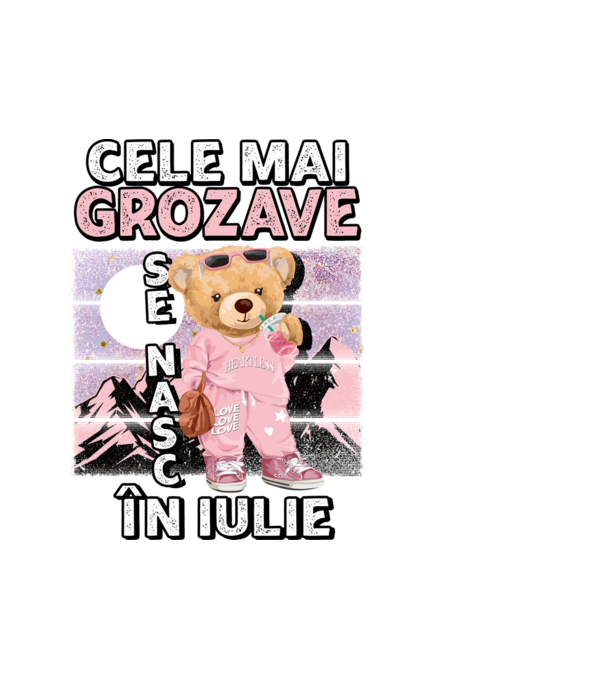 RETRO teddy fetişcană IULIE model alb pe tricou