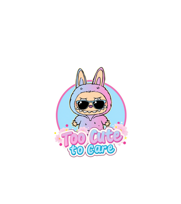 Too cute to care model alb pe tricou