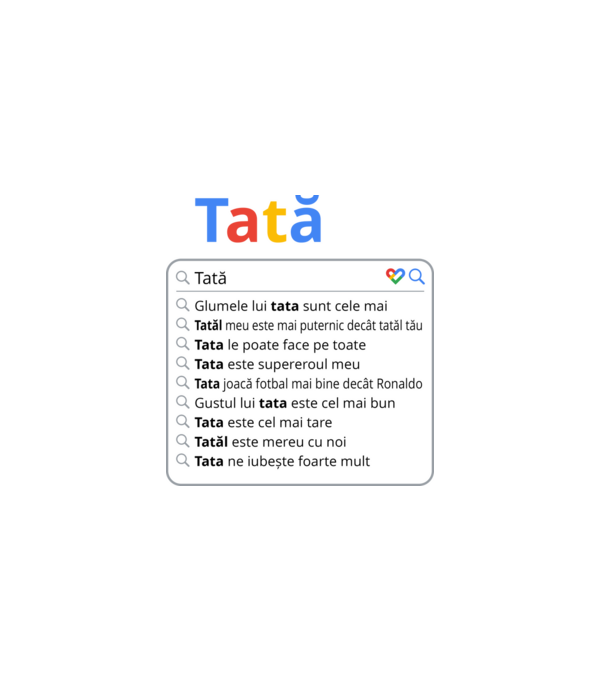 căutare Google Tată model negru pe tricou
