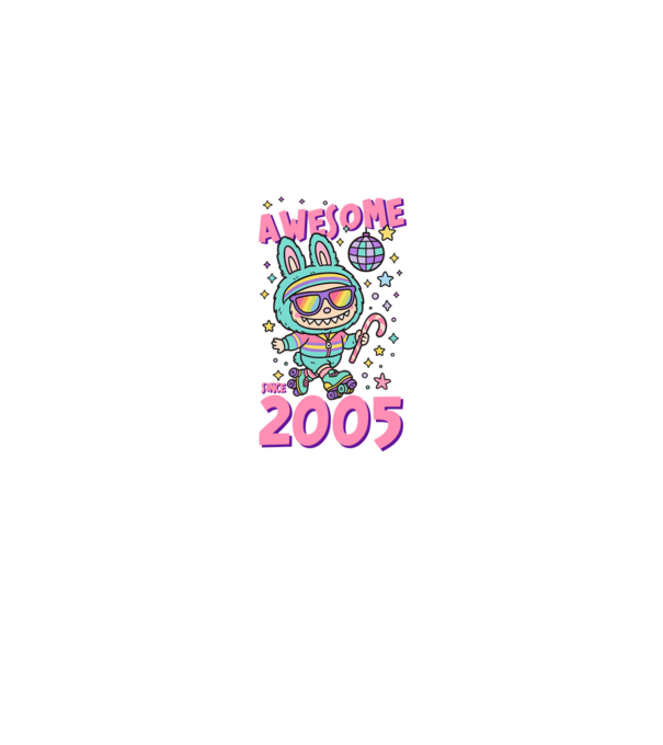 Awesome since 2005 - Labubu model negru pe tricou