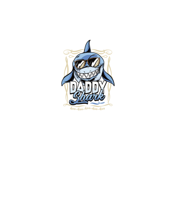 Daddy Shark model negru pe tricou
