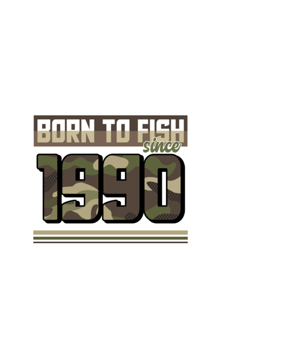 Born to fish since 1990 model negru pe tricou
