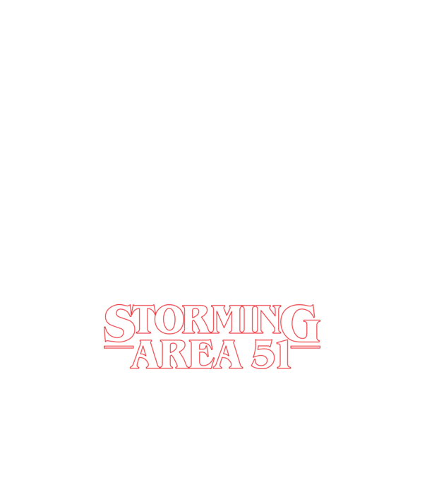 storming area 51 things outline model negru pe tricou