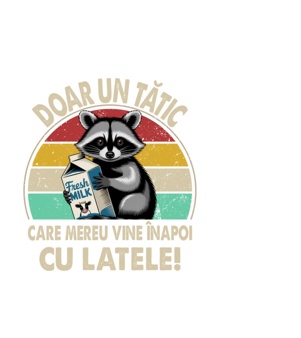 Retro Apa aki visszajött a tejjel RO model negru pe tricou