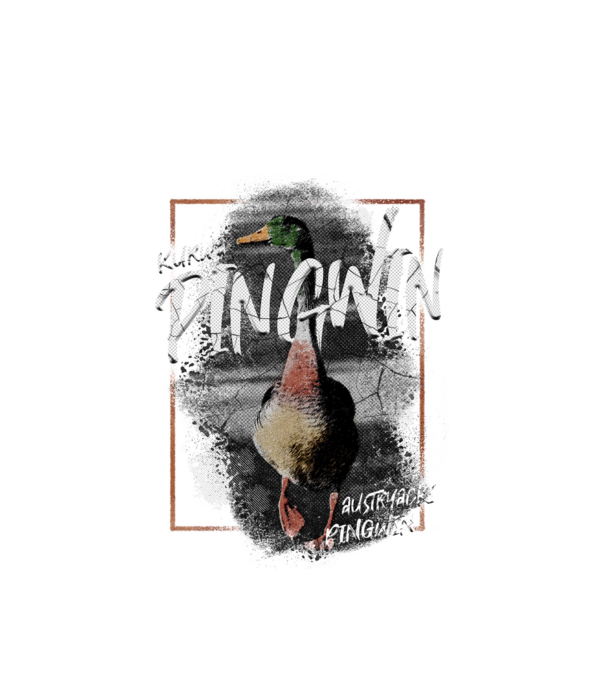 Kurwa pingwin model alb pe tricou