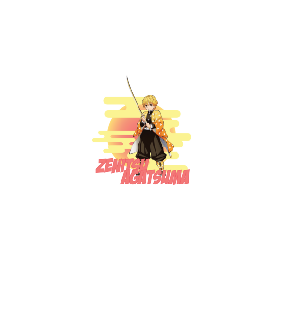 Demon Slayer Zenitsu model roz deschis pe tricou