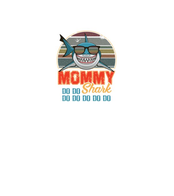 Mommy Shark model negru pe tricou