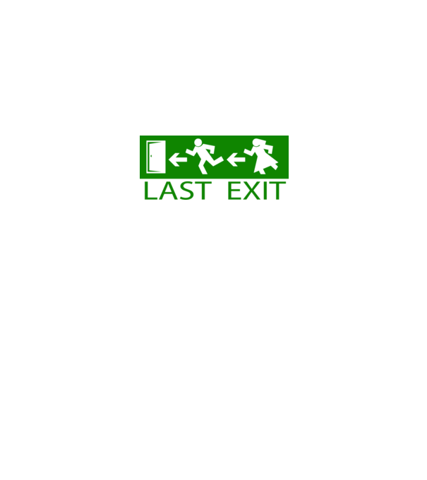 Last Exit model alb pe tricou