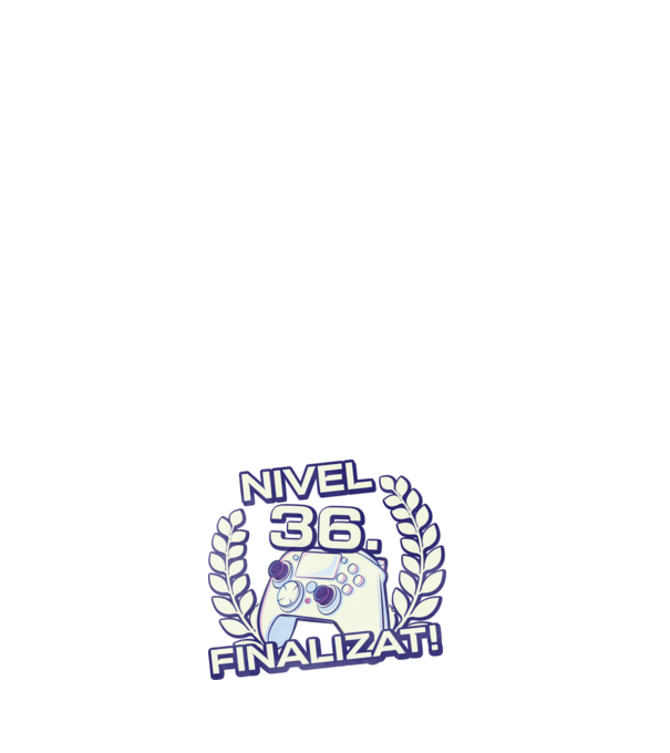 Nivel 36 finalizat! model negru pe tricou