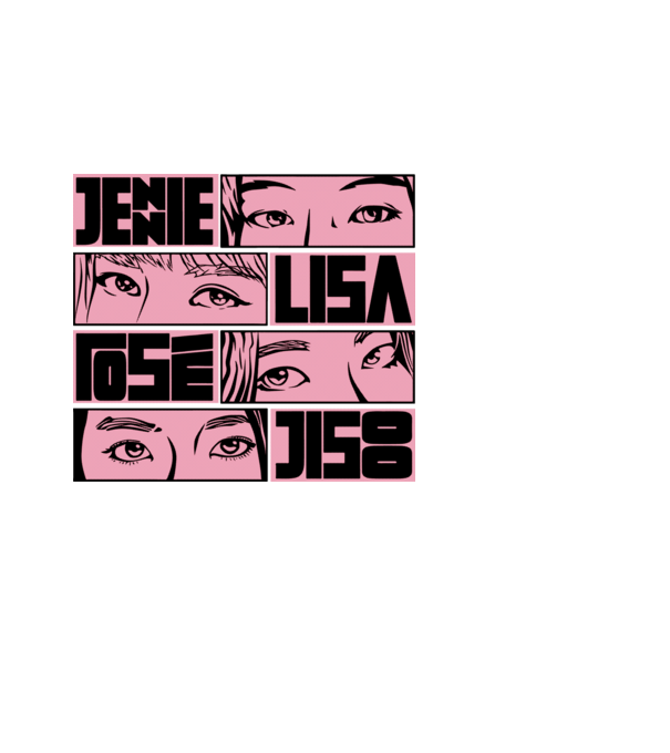 BlackPink manga model negru pe tricou