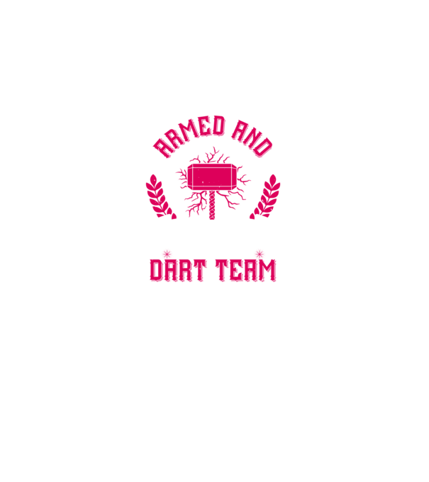 Armed and Hammered dart team model negru pe tricou