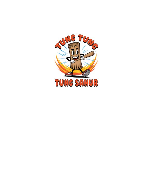 Tung Tung Tung Sahur drăguț model negru pe tricou