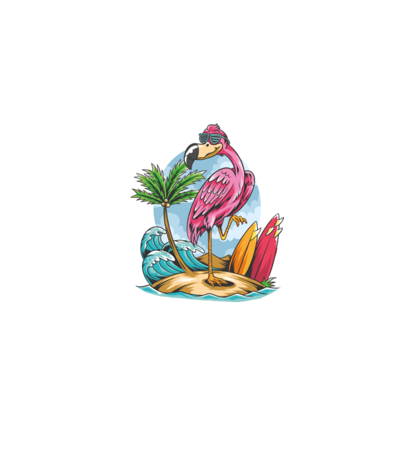 Surfer flamingo model negru pe tricou