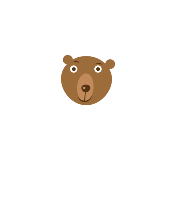 Bear Face model gri pe tricou