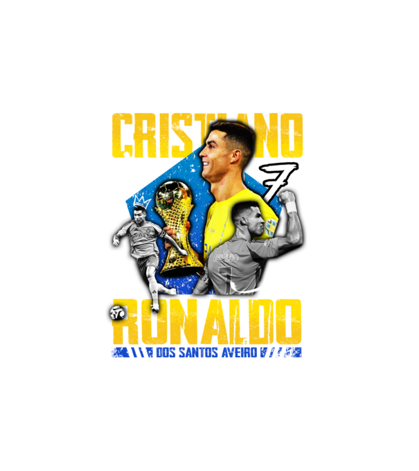 Ronaldo tribute model alb pe tricou