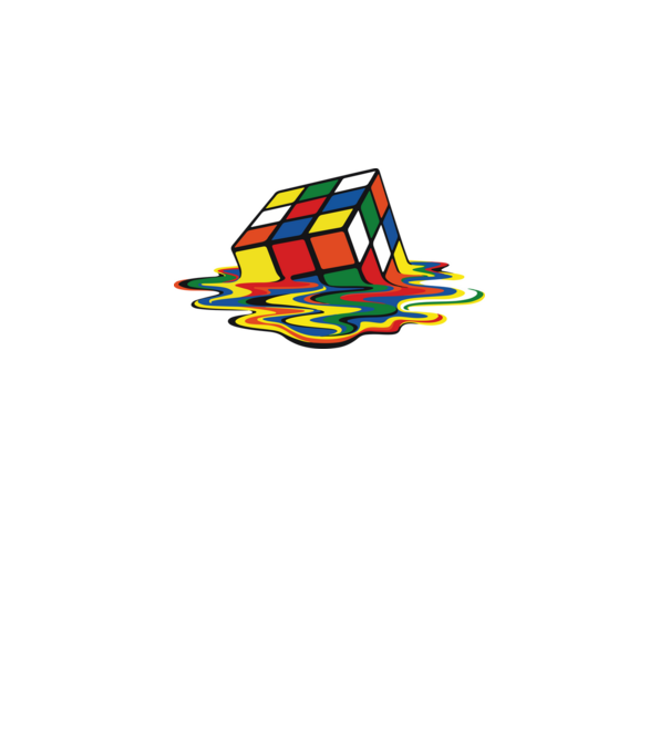 Melting Rubik model turcoaz pe tricou