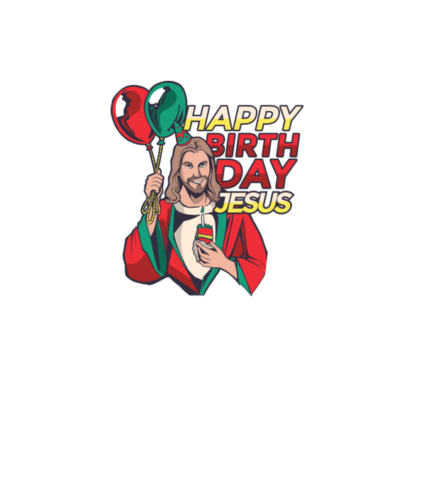Happy Birtday Jesus! model negru pe tricou