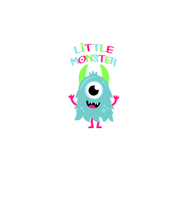 Little monster model alb pe tricou