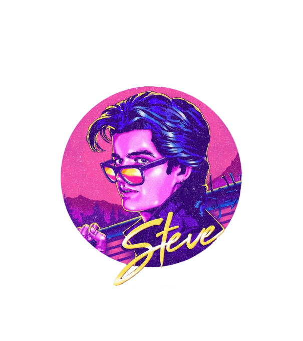 steve neon stranger things model alb pe tricou