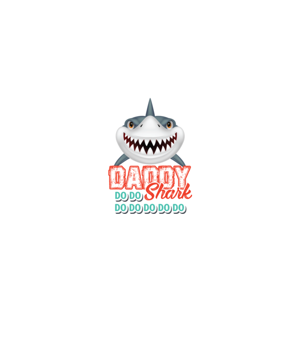 Daddy shark model alb pe tricou