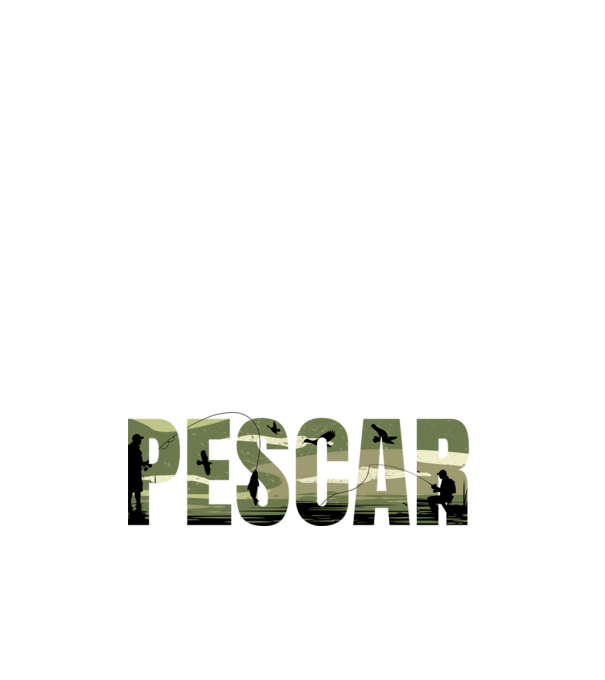 PESCAR model alb pe tricou