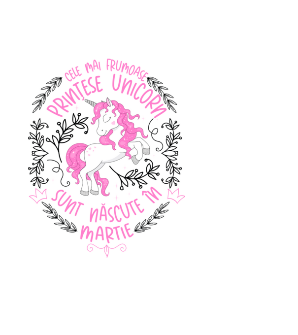 Cele mai frumoase prințese unicorn sunt născute în Martie model negru pe tricou