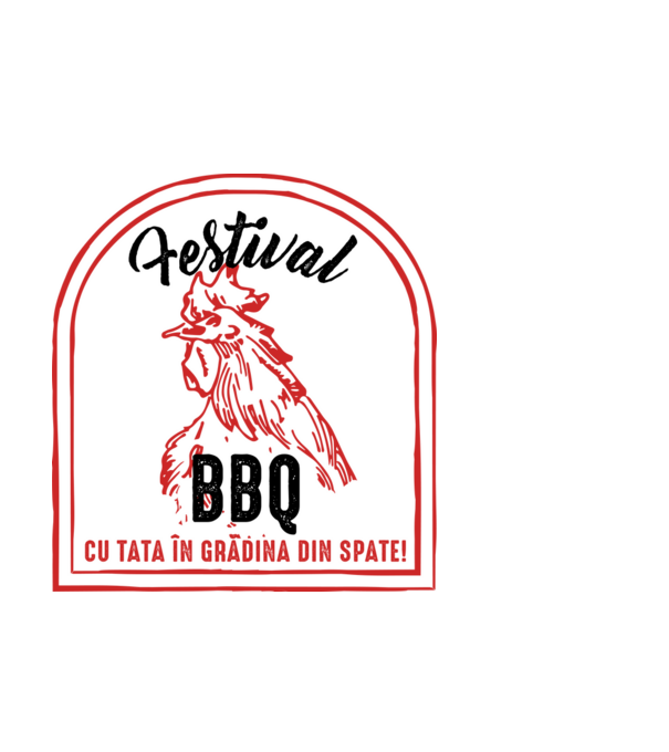 Festival BBQ - cu tata în grădina din spate! model albastru deschis pe tricou