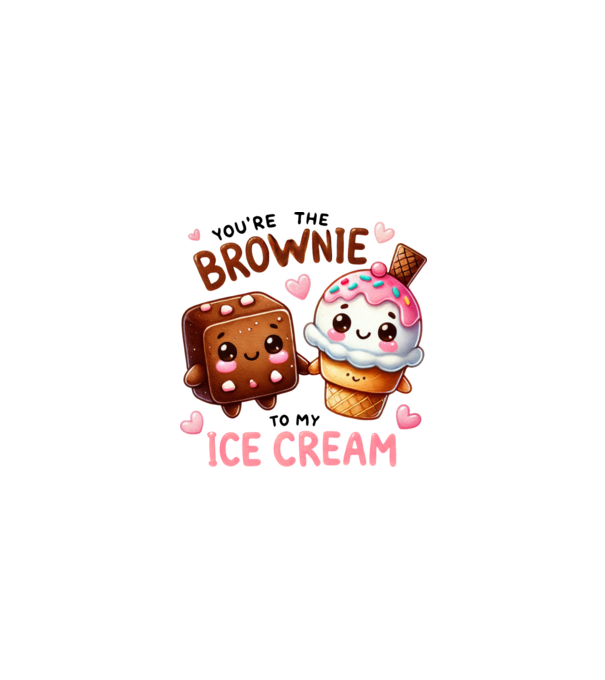 Brownie to my Ice Cream model alb pe tricou