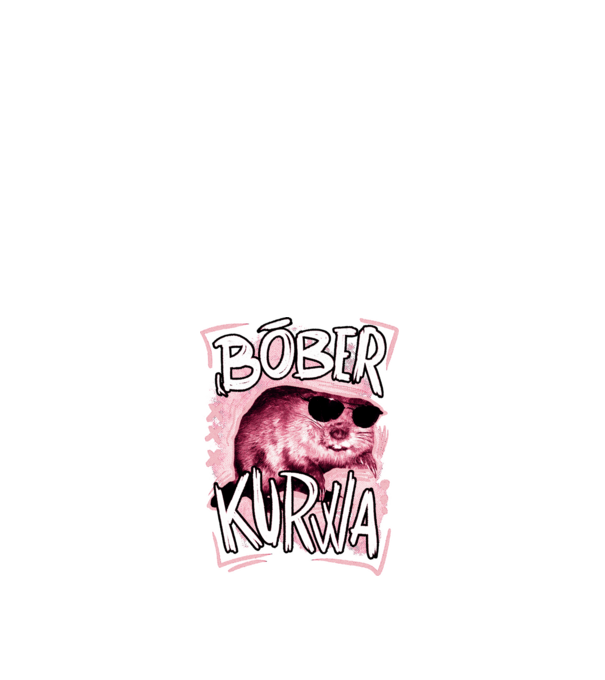 Bóber wtf model alb pe tricou