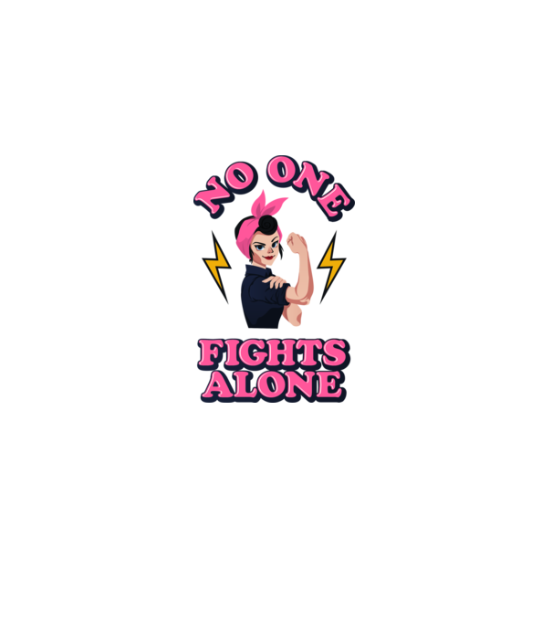 No one fights alone pinup model alb pe tricou