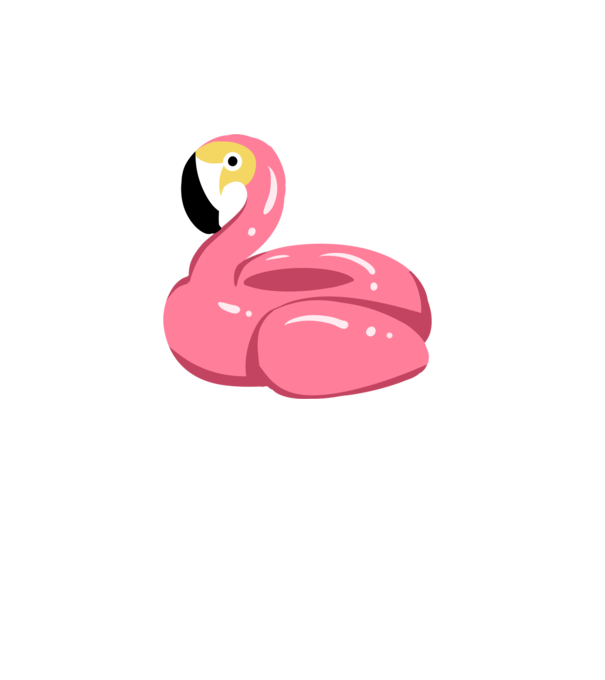 Flamingo colac de înot model alb pe tricou