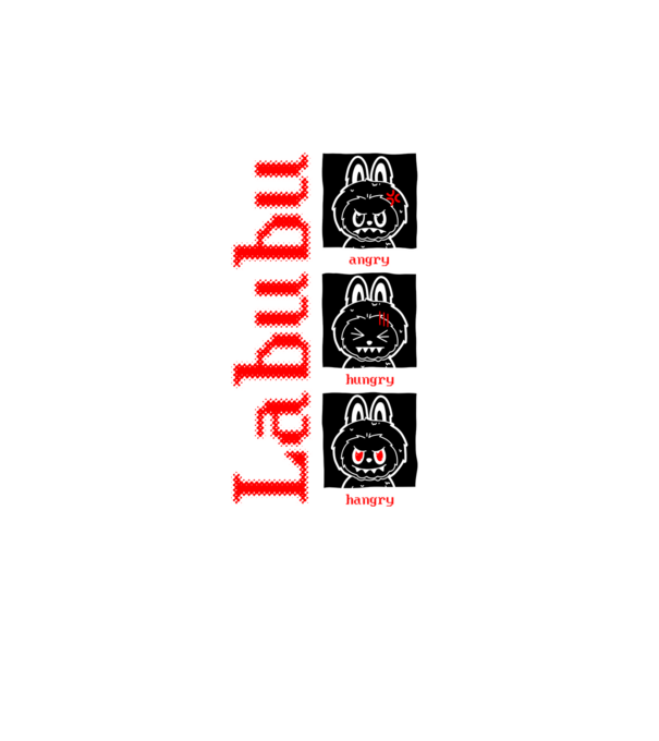Labubu moods model turcoaz pe tricou