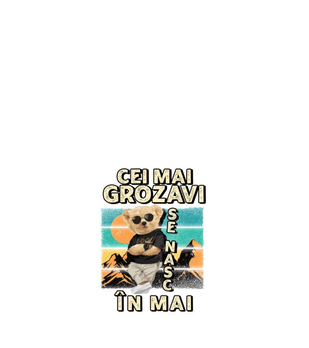 RETRO teddy MAI model alb pe tricou