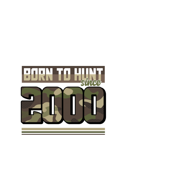 Born to hunt since 2000 model negru pe tricou