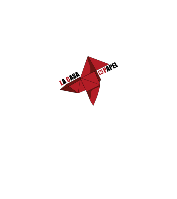 origami la casa de papel white model alb pe tricou