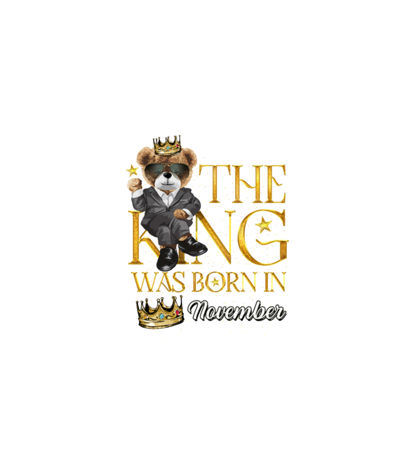 The king was born int NOVEMBER model negru pe tricou