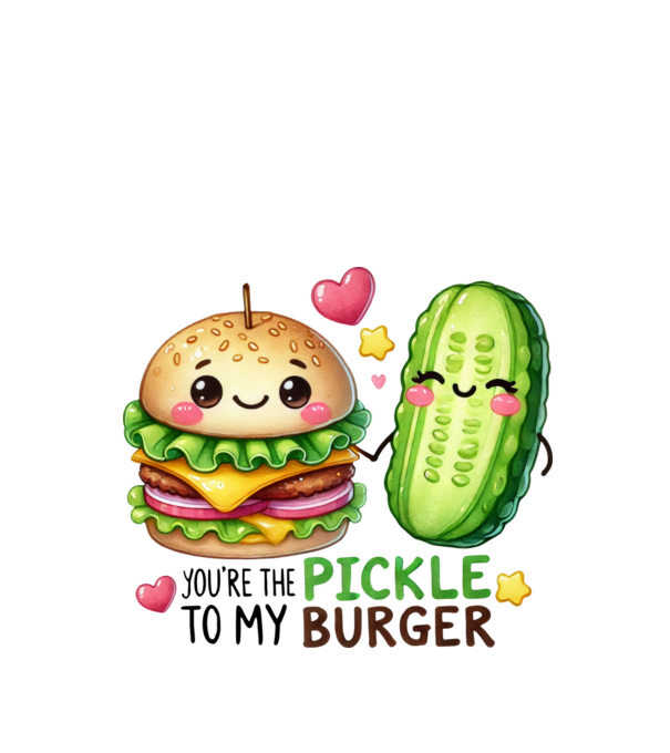 Pickle to my Burger model alb pe tricou