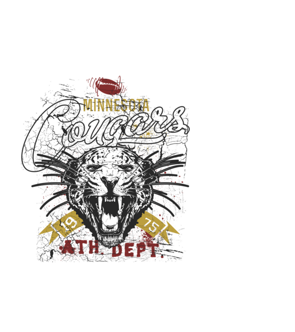 Minesota Cougars  TEXTURED model negru pe tricou