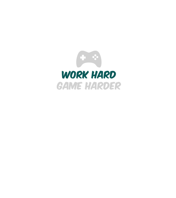 Work hard, game harder model negru pe tricou