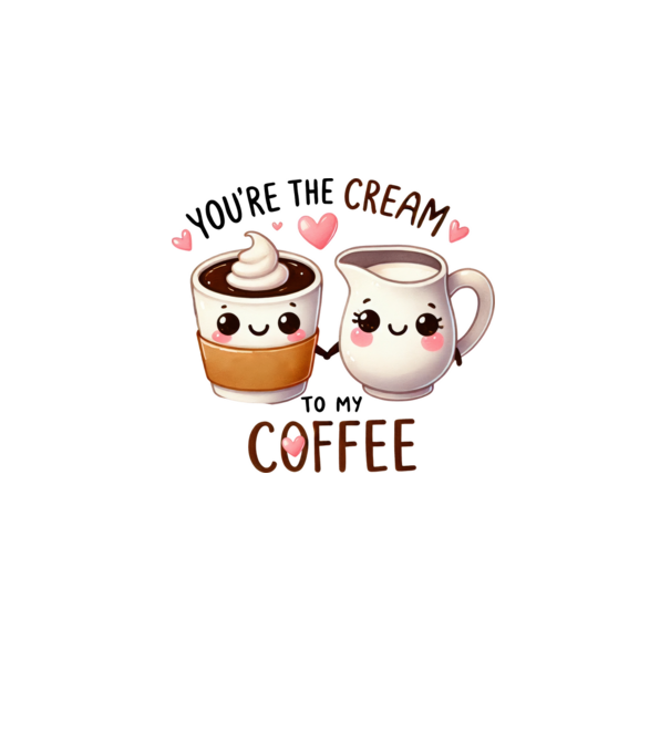 Cream to my Coffee model alb pe tricou