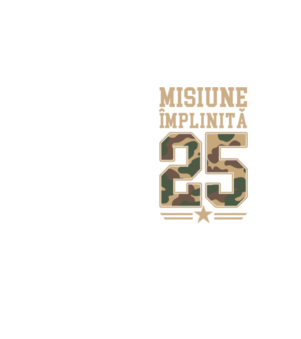 Misiune împlinită 25 model galben neon pe tricou